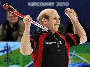 Kevin Martin skipped the Canadian men's curling team to a gold medal with a win over Norway Saturday, Feb. 27, 2010. (DANIEL MALLARD/QMI AGENCY)