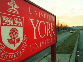 York University sign on Keele south of Steeles. (Sun Media files)