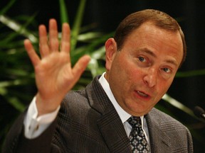 NHL commissioner Gary Bettman told reporters Thursday that a relocation of the troubled Atlanta Thrashers is not imminent. (LYLE ASPINALL/QMI Agency file photo)