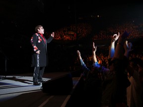 Legendary rocker Elton John, 64, wows the crowd at the Saddledome in Calgary on Saturday, May 14, 2011. This was the last stop on his All Hits All Night Tour. (MIKE DREW/Calgary Sun)