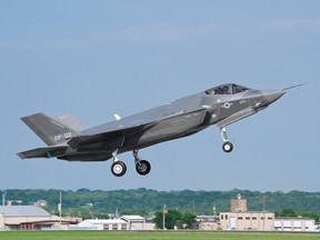 A U.S. Air Force version of the F-35 Lightning II flies at Naval Air Station Fort Worth Joint Reserve Base, Texas, in this April 20, 2010 file photo. (REUTERS/US Air Force/Lockheed Martin/Handout/Files)