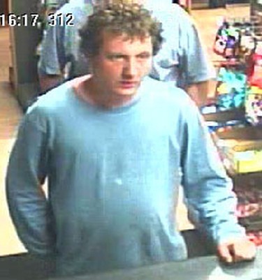 On May 18, 2011 at approximately 10:15 p.m., a lone male entered a gas station located at 805 Ellice Avenue and pushed an employee. He then proceeded to grab cigarettes and then fled the store. The suspect is described as a white male, 25 years of age, 5-foot-10 with a medium build and curly blonde hair. The suspect was wearing a white T-shirt and pyjama pants. (HANDOUT)