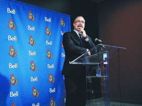 Paul MacLean is introduced as Senators coach on Tuesday, June 14. (Tony Caldwell, Ottawa Sun)