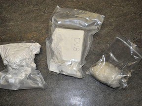 A file photo shows cocaine similar to what was seized from an Elmwood home earlier this week. (QMI Agency)