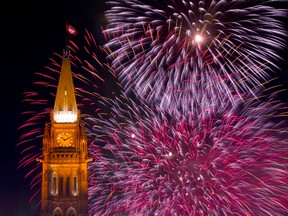 Canada Day fireworks on Parliament Hill on July 1,2011. (Errol McGihon, QMI Agency)