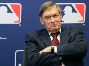 Major League Baseball Commissioner Bud Selig speaks during a news conference in New York, April 21, 2011. (REUTERS/Brendan McDermid)