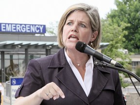 NDP Leader Andrea Horwath speaks at a rally in front of a hospital in Niagara Falls on July 6, 2011. (MIKE DIBATTISTA/QMI AGENCY)