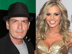 Charlie Sheen and Bree Olson. (WENN.COM file photos)