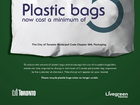 The poster for the City of Toronto plastic bags campaign.