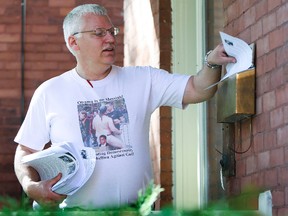 Anti-gay activist Bill Whatcott distributes his flyers in Ottawa on Oct. 11, 2011. (Andre Forget/QMI Agency)