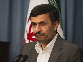 Iranian President Mahmoud Ahmadinejad looks on while attending a meeting with Egyptian experts in Tehran June 1, 2011.  REUTERS/Morteza Nikoubazl