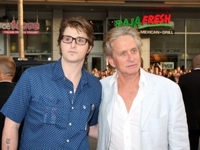 Cameron Douglas with his father, Michael. (WENN.COM)