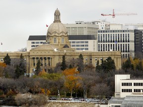 The Alberta Legislature building is seen looking north from Saskatchewan Drive in Edmonton on Thursday October  20, 2011. (TOM BRAID/EDMONTON SUN)