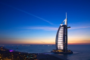 Burj Al Arab, Dubai: The iconic "sail" design of the Burj Al Arab has quickly made it one of the world's most recognizable hotels. Inside, the luxurious property spares no expense. In-suite check-in, a reception area on every floor and a fleet of butlers ensure your ultimate comfort. (Courtesy Jumeirah Hotels, Resorts & Residences)
