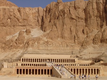 Mortuary Temple of Queen Hatshepsut: Dedicated to sun god Amun, the resting place of Queen Hatshepsut can be found near the Valley of the Kings on the west bank of the Nile River. (Shutterstock)