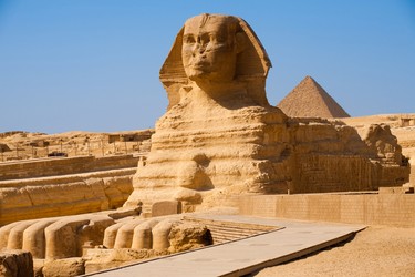Great Sphinx of Giza, Egypt: Built by the ancient Egyptians during the reign of Pharaoh Khafra, this mysterious monolith statue was built between 2558 and 2532 BC. (Shutterstock)