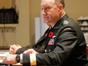Former Chief of Defence Staff General Walter Natynczyk prepares to testify at the Standing Committee on National Defence in the East Block on Parliament Hill in Ottawa, November 03, 2011 (JOHN MAJOR/QMI Agency)