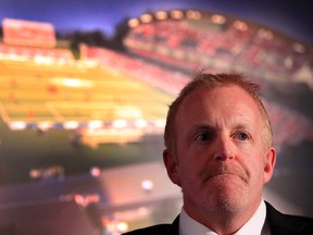 67’s owner Jeff Hunt delivers a speech at the Civic Centre about the importance of pro sports to the local economy. (TONY CALDWELL, OTTAWA SUN)