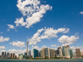 A view of the Toronto skyline from the Centre Island ferry on August 16, 2010. ERNEST DOROSZUK/QMI AGENCY