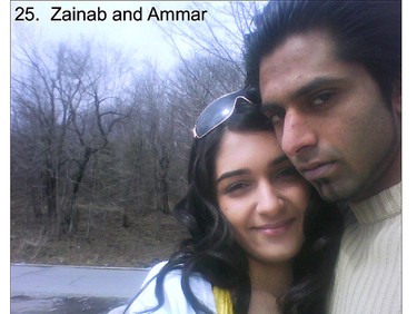 Zainab Mohammad Shafia with her then boyfriend Ammar Wahid in a 2009 photos from the woman's cell phone. Wahid was a witness on Tuesday November 22, 2011 in the murder trial of Zainab's father, mother and brother in Kingston. They are each charged with four counts of first degree murder in the deaths of Zianab, two sisters and an aunt. Photo Courtesy of Kingston Police QMI AGENCY