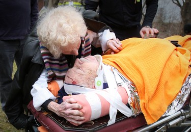 Kay asked Gene, "Is there anything you need?" Gene said, "Just give me a kiss."  (Craig Robertson/Toronto Sun)