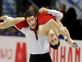 Ice dance couple Tessa Virtue and Scott moir perform during the free dance at the International Skating Union's Grand Prix final in Quebec City, Que., Dec. 11, 2011. (DIDIER DEBUSSCHERE/QMI Agency)