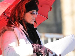 Chris Bruckert takes part in the End Violence Against Sex Workers rally on Parliament Hill on Saturday December 17 2011. 
MATTHEW USHERWOOD/Ottawa Sun/QMI AGENCY