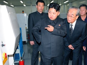 Kim Jong-un (C) visits Mokran Video Company in Pyongyang in this undated picture released by the North's official KCNA news agency September 11, 2011. (REUTERS/KCNA/Files)