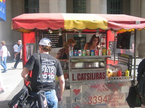 Hot dog vendor outside union station. (Toronto Sun files)