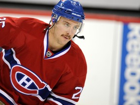 Canadiens defenceman Josh Gorges skates during the warmup prior to facing the Sabres at the Bell Centre in Montreal, Que., Nov. 24, 2010. (JOCELYN MALETTE/QMI Agency)