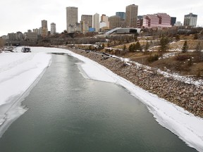 This recent photo shows very little ice on the North Saskatchewan River in Edmonton. (EDMONTON SUN/File)