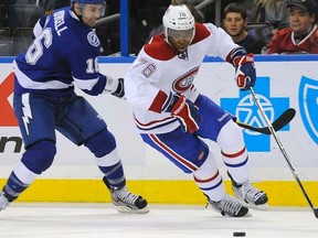 The NHL is reportedly looking into the matter of an alleged racial slur used against Habs defenceman P.K. Subban on New Year's Eve. (REUTERS/Brian Blanco)