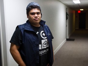 Luis Alvarado, residence manager at "Edge on Jasper," the location of Edmonton's last homicide in 2011, poses in a hallway in the building in Edmonton on Monday, January 2, 2012. CODIE MCLACHLAN/EDMONTON SUN QMI AGENCY