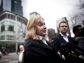 Crown counsel Deborah Strachan answers questions from the media outside B.C. Supreme Court in Vancouver on Jan. 9. (CARMINE MARINELLI/QMI AGENCY)