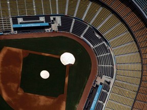 Dodger Stadium is shown in an aerial view in Los Angeles, California, in this July 16, 2011 file photo. (REUTERS/Eric Thayer/Files)