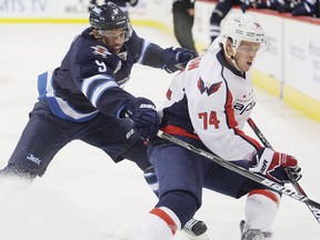 Evander Kane (9) flourished in the second quarter of the season and now leads the team in goals with 18. Still, the Jets haven’t gotten much production from their third and fourth lines. (BRUCE FEDYCK/US PRESSWIRE)