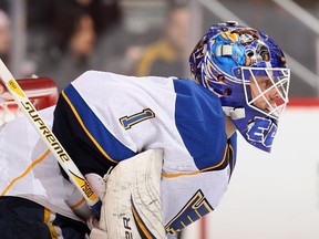 Brian Elliott has proven his critics wrong, putting together an exceptional first half of the season for the St. Louis Blues. (AFP FILE PHOTO)