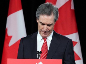 Liberal Leader Michael Ignatieff speaks to supports at the Sheraton Centre in Toronto after his defeat in the Federal Election May 2, 2011. (Dave Abel/QMI Agency)