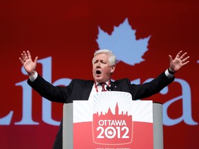 Canada's interim Liberal Leader Bob Rae speaks during the Liberal Biennial Convention in Ottawa January 13, 2012.    REUTERS/Blair Gable