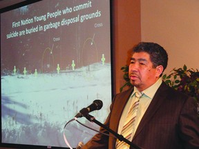 Rev. Robert McLean told the congregation of Lac du Bonnet’s Abundant Life Chapel Jan. 8, 2012 that some Manitoba First Nations are burying bodies of youth suicides in garbage dumps. (QMI Agency)
