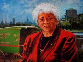 Political pioneer Jean Pigott is dead at 87. A painting of her hangs in Ottawa City Hall on January 10, 2012. (TONY CALDWELL/QMI Agency)