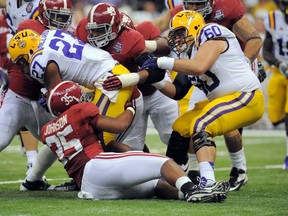 LSU struggled offensively all night and proceeded to lose 21-0 to Alabama at the BCS Championship game. (US Presswire)