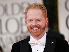 Actor Jesse Tyler Ferguson, from the TV series "Modern Family", arrives at the 69th annual Golden Globe Awards in Beverly Hills, California January 15, 2012. REUTERS/Danny Moloshok (UNITED STATES  - Tags: ENTERTAINMENT HEADSHOT) (GOLDENGLOBES-ARRIVALS)
