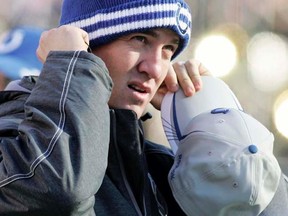 Colts quarterback Peyton Manning did not play all season due to a neck injury. (REUTERS/Joe Giza)