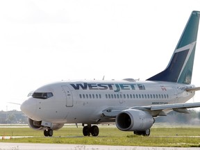 A WestJet plane. File photo