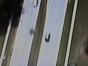 The video camera on the HAWC1 helicopter captures the tail end of a lengthy pursuit.