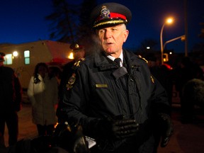 Edmonton police chief Rod Knecht speaks to the media about the Community Action Team (CAT) at 128 Avenue and 66 Street in Edmonton on Wednesday, January 18, 2012. CODIE MCLACHLAN/EDMONTON SUN QMI AGENCY