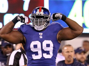New York Giants defensive lineman Chris Canty predicts Sunday's NFC championship game against the San Francisco 49ers will be "a bloodbath."
(GETTY IMAGES)
