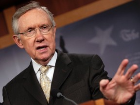 U.S. Senate Majority Leader Harry Reid (D-NV) speaks during his news conference on the payroll tax cut extension on Capitol Hill in Washington December 23, 2011. (REUTERS/Yuri Gripas)