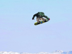 Mikey Ciccarelli, 15, of Ancaster,  training in Breckenridge, Colo. He won a gold medal in the slopestyle snowboarding event last week at the Youth Winter Olympics in Austria.
